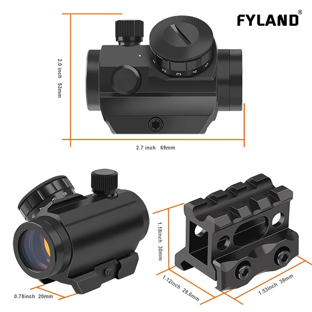 FYLAND 1x30 Красный Зеленый точечный лазерный прицел 20 мм крепление тактический