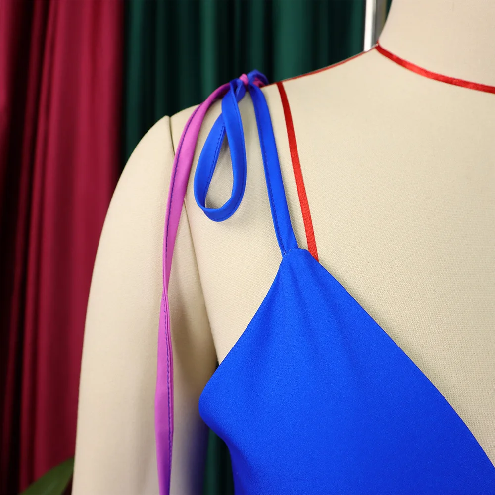 Limanying Sexy Ladies Tie-Dye Backless Dress Slip Open Design V-Neck maxi nighty dress Custom Wholesale Fashion Long Dress