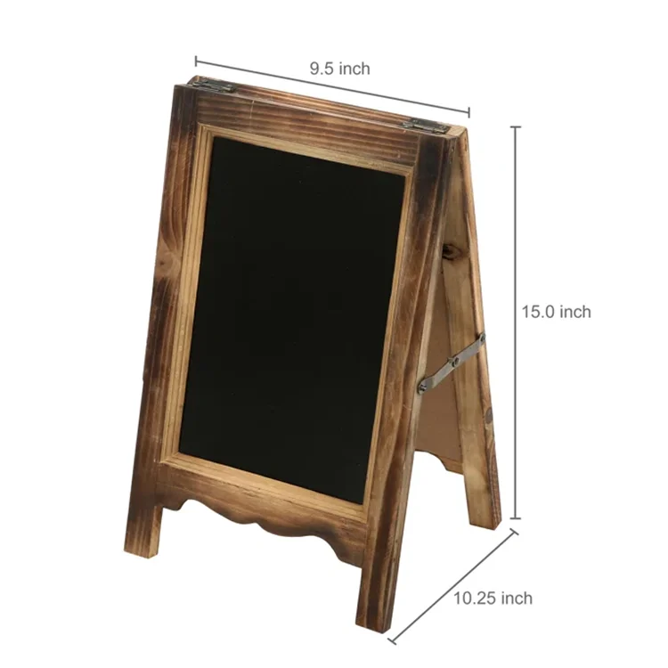 Restaurant Free-Standing Small Wooden Framed Wood Memo Board Chalkboard For Tabletop
