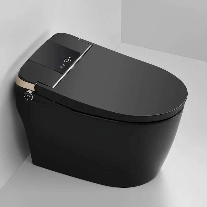 Bolina WZ8440 MB American Standard Automatic Flushing Siphonic Jet S-trap Black color smart one piece toilet