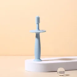 Wholesale New Design 360 Degree Cleaning Manual Food Grade Silicone Teether Toothbrush With Suction