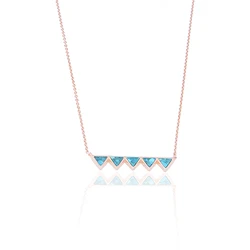 china factory custom women jewelry   925 silver  Natural stone rose gold women  necklace