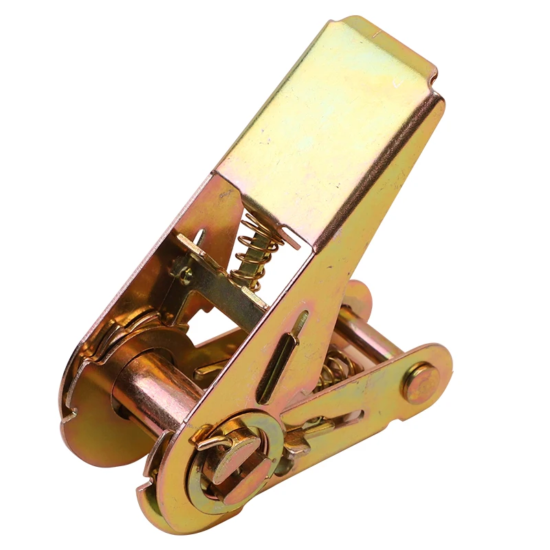 Hot sale 800KG 1inch 25mm yellow galvanized plating steel ratchet buckle for cargo lashing cargo tensioning