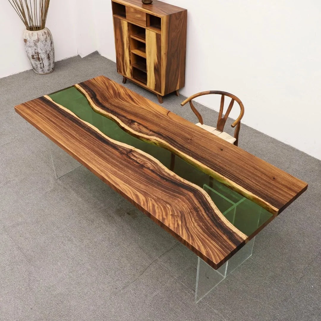 
Unique table top solid walnut wood with epoxy resin river table epoxy resin table wood for home hotel restaurant office 