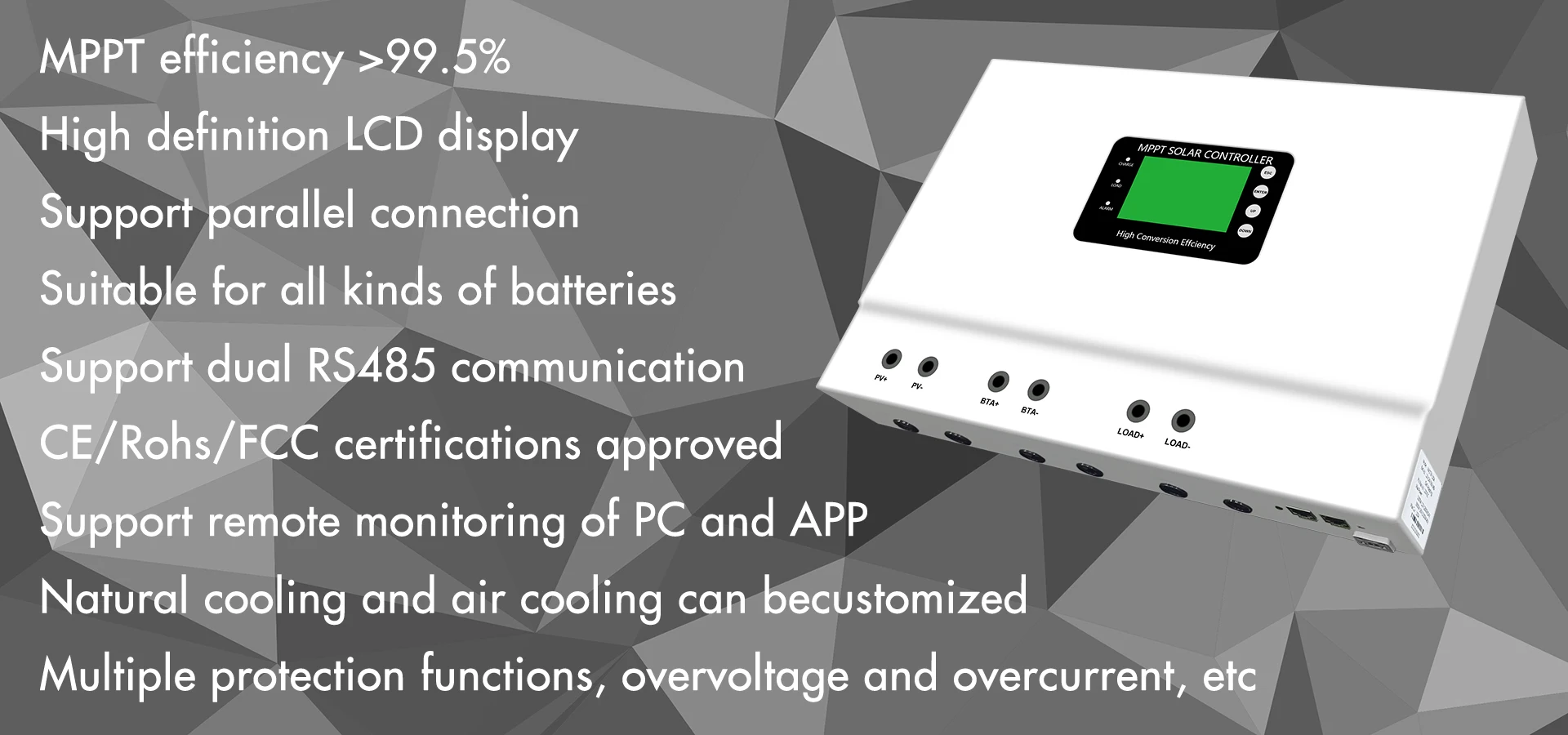 48V 500A Solar Charge Controller with MPPT for 3.2V LiFePO4 Battery
