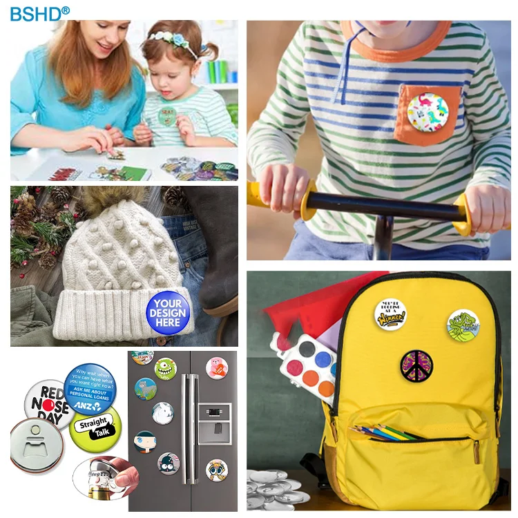 Personalized Design Blank Metal Pin Badge Button Supplier Round Custom Logo Printed Tin Tinplate Button Badges 58mm