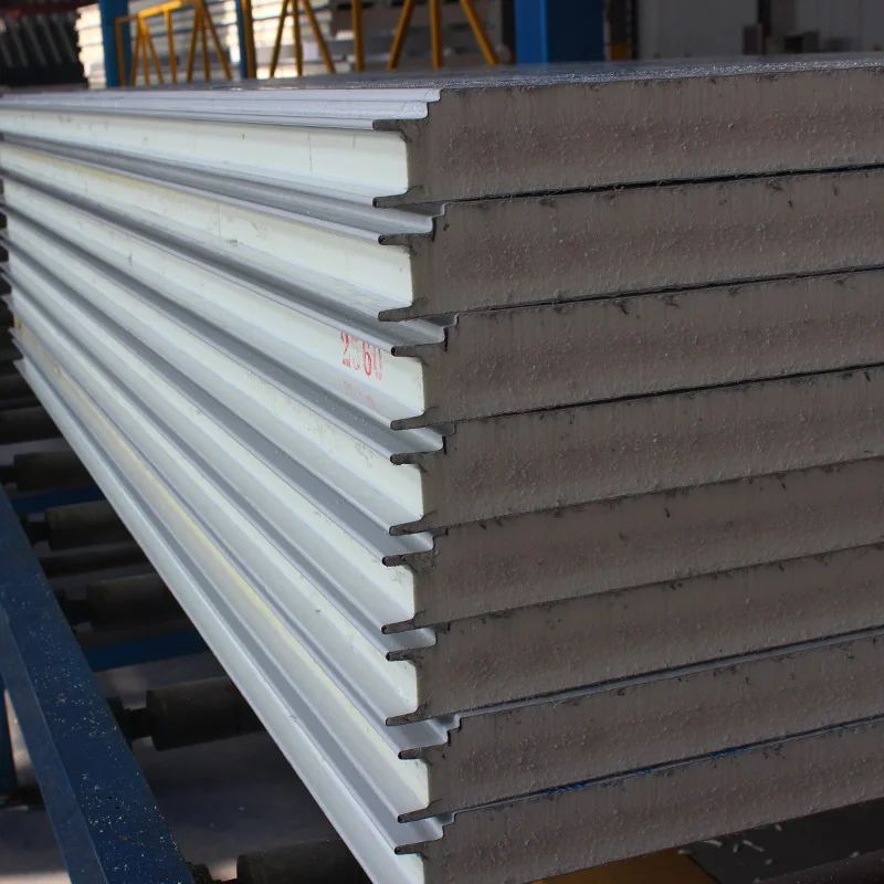 Energy-saving insulation Exterior PU Foam Decorative Metal Wall Siding Panels Color Steel Insulation Sandwich Wall Board