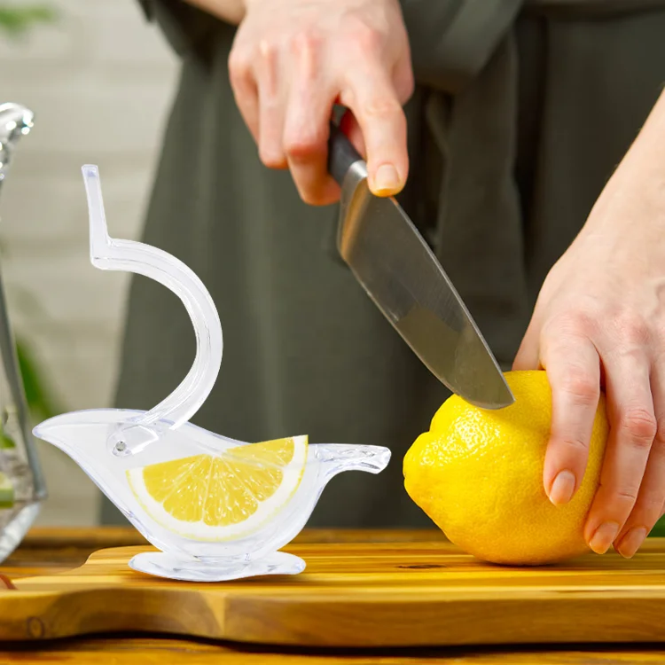 Gloway Transparent Bird-Shaped Manual Lemon Juice Extractor Portable Acrylic Kitchen Gadget for Lime Slicing and Squeezing