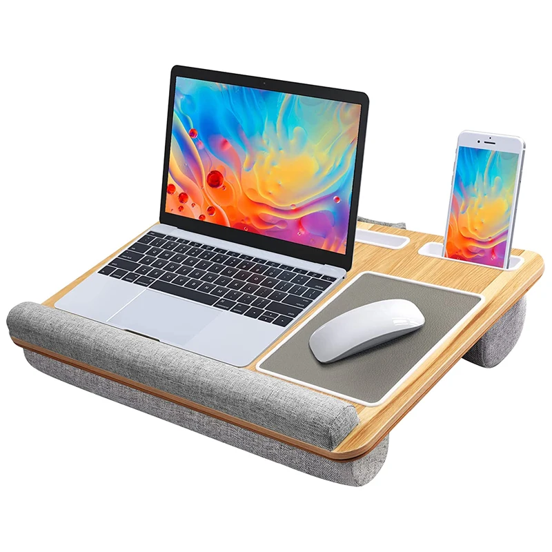 MDF  Portable Lap Desk with Pillow Cushion Foldable Lap Desk Tablet  Computer Tray Holder Lap Desk