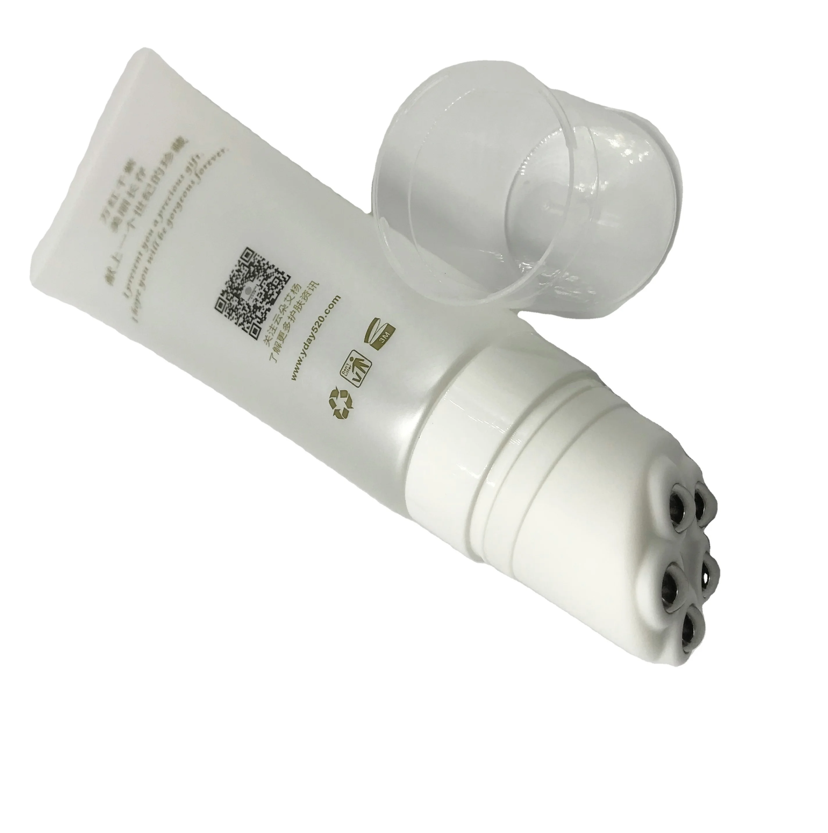 customized 30ml-70ml body fit massage 5 roller ball tube with clear screw cap cosmetic packaging tube