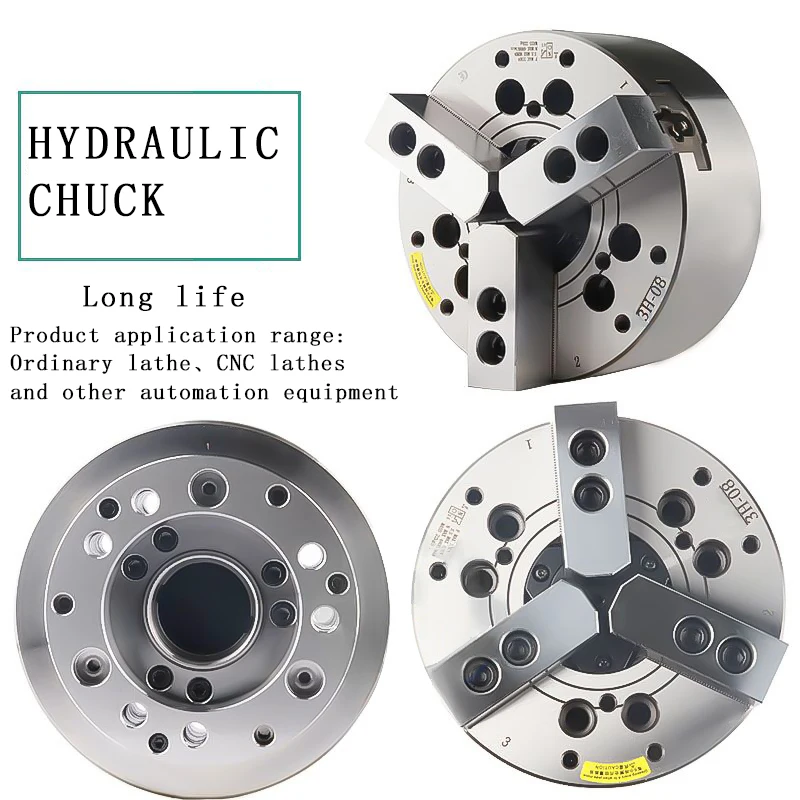 
Hydraulic chuck solid hollow power CNC three-jaw hydraulic chuck 4-12 inch 6 inch 8 inch 10 inch 