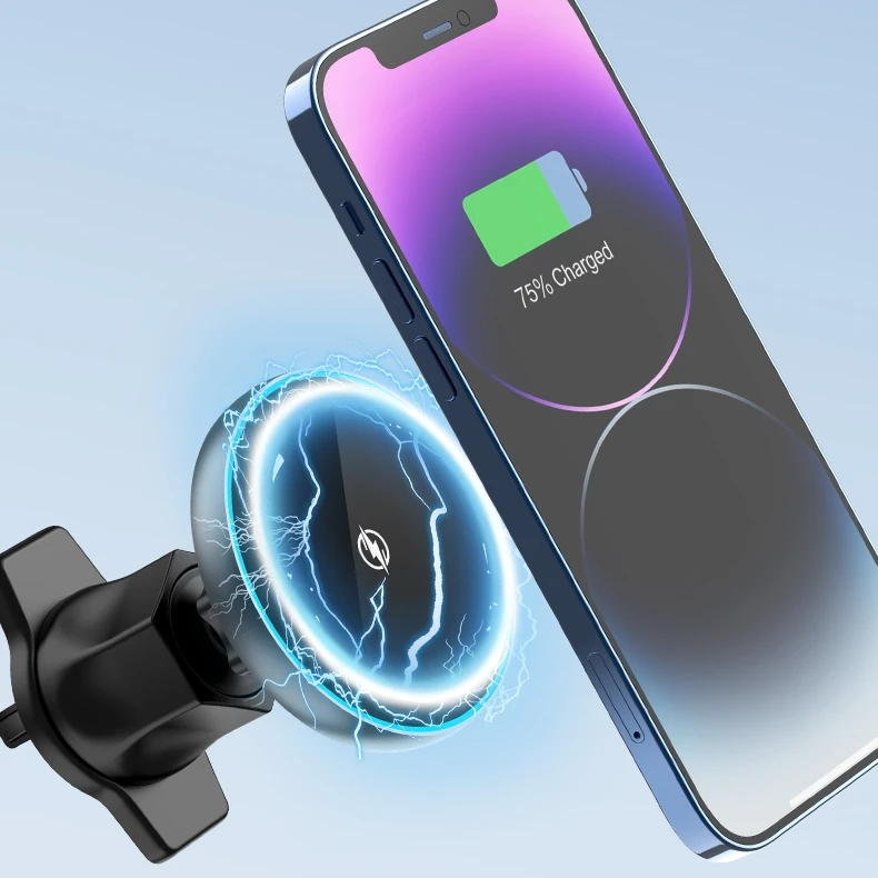 Wholesale 15W Magnetic Wireless Charger Car Vent Stable Clip Stable Phone Stand Car Charger for Phone