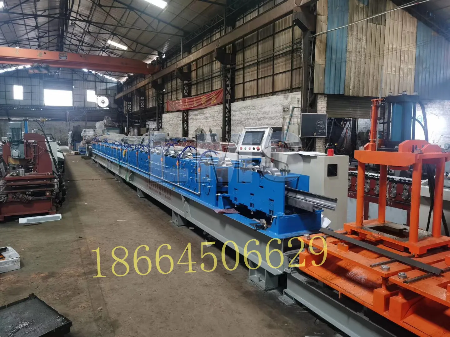 Automatic PLC Commercial Doors Industrial Doors fireproofing customized  door frame forming machine