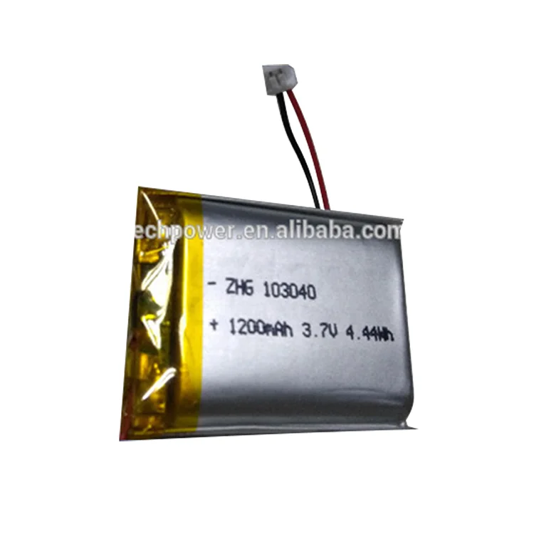 PL103040 3.7V 1200mAh li-ion polymer battery