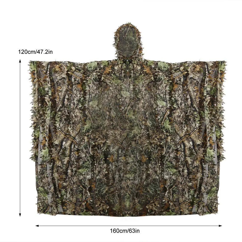 Custom 100% Polyester Camouflage Raincoat Poncho Light-Weight & Durable with PVC Coating Personal Defense Equipment