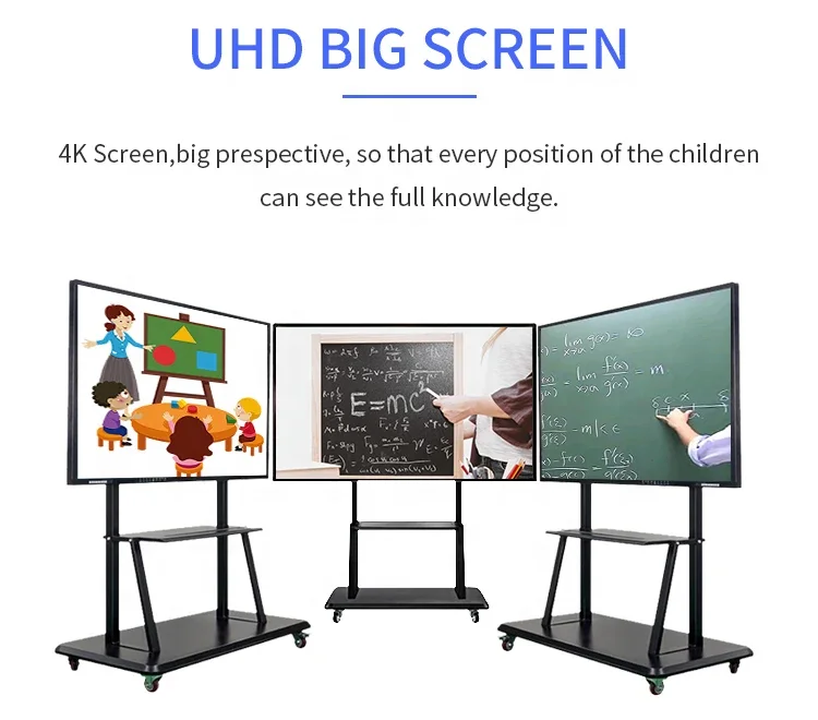 85-дюймовый 4K плоский дисплей для обучения Интерактивная цифровая доска занятий в классе