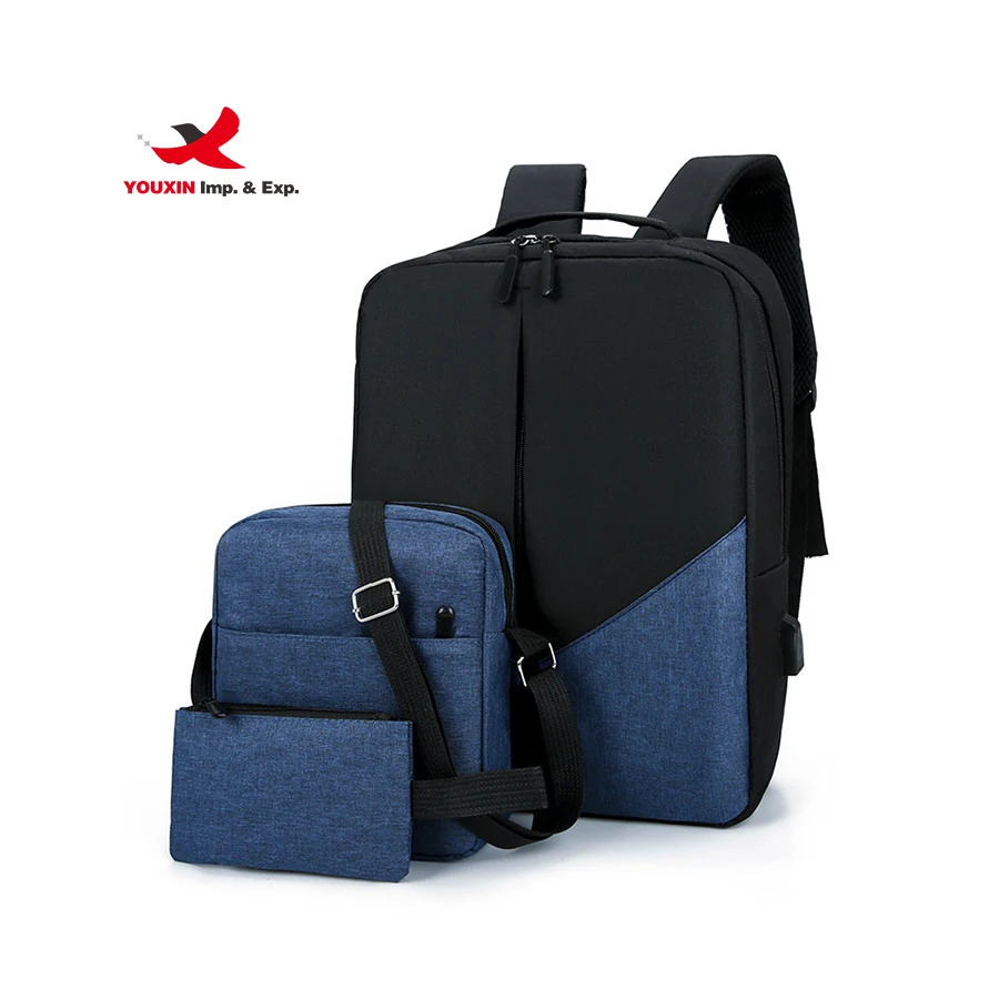 Most Popular Office Laptop Backpacks Multi-functional 3 in 1Computer Backpack Set with USB Charging Port