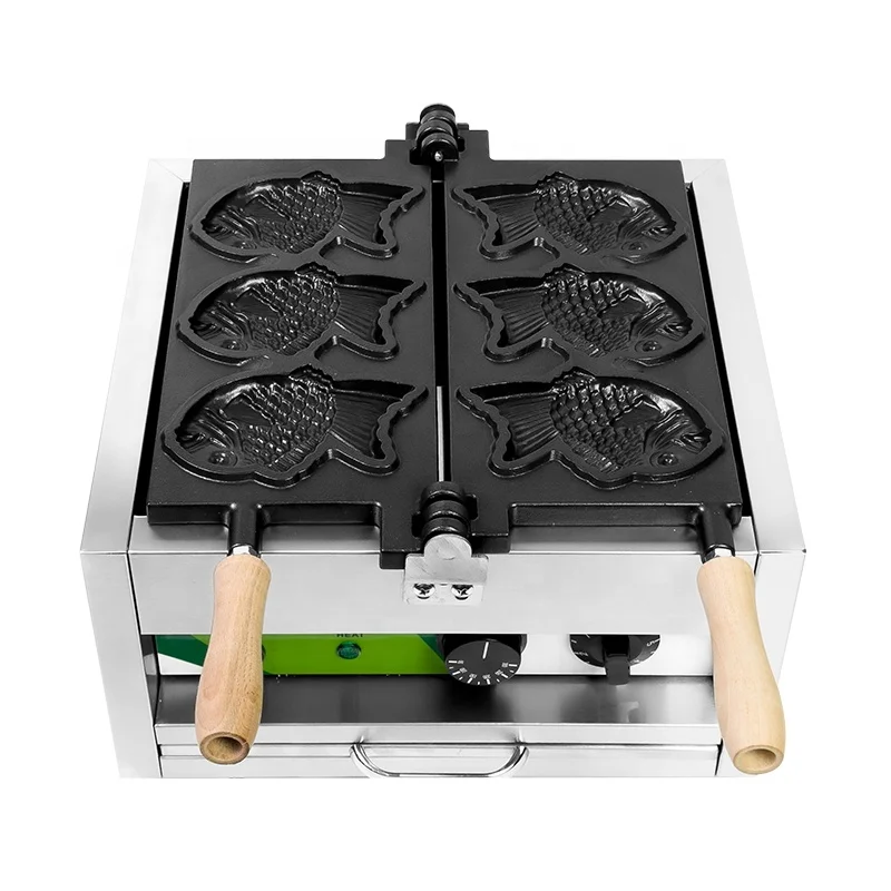 Factory Wholesale Ice Cream Fish Shape Cake Waffle Cone Machine Non-stick Electric Commercial Fish Taiyaki Maker for Sale