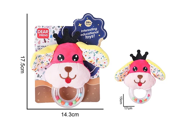 Child Infant Sleep Puzzle Baby Doll Toys Plush Puppy Giraffe Hand Grasping Circle Rattle Baby Soothing Toys Baby Rattle for Kids