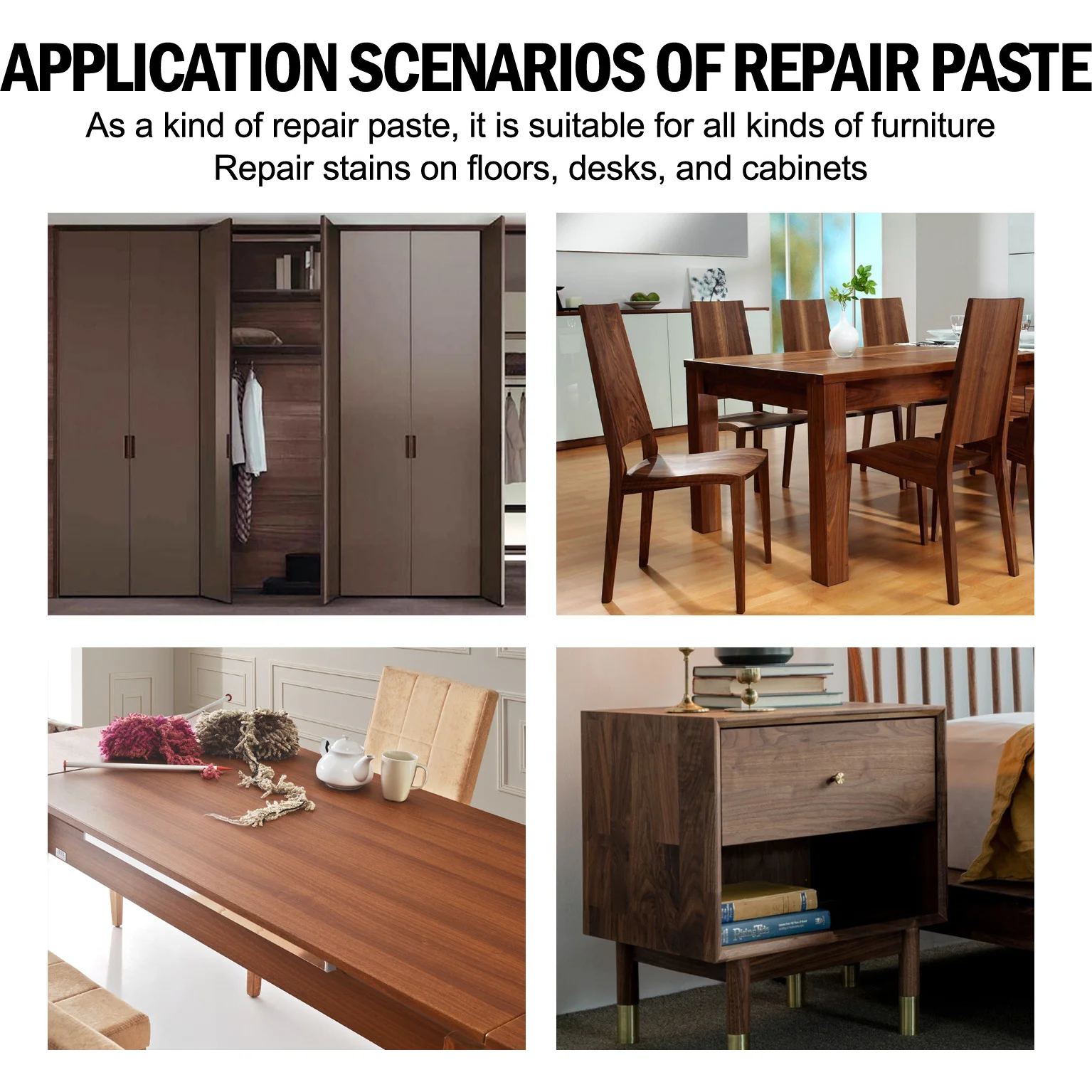 Jakehoe Wood Caulk Wood Furniture Floor Repair Paste Desk Cabinet Scratch Repair
