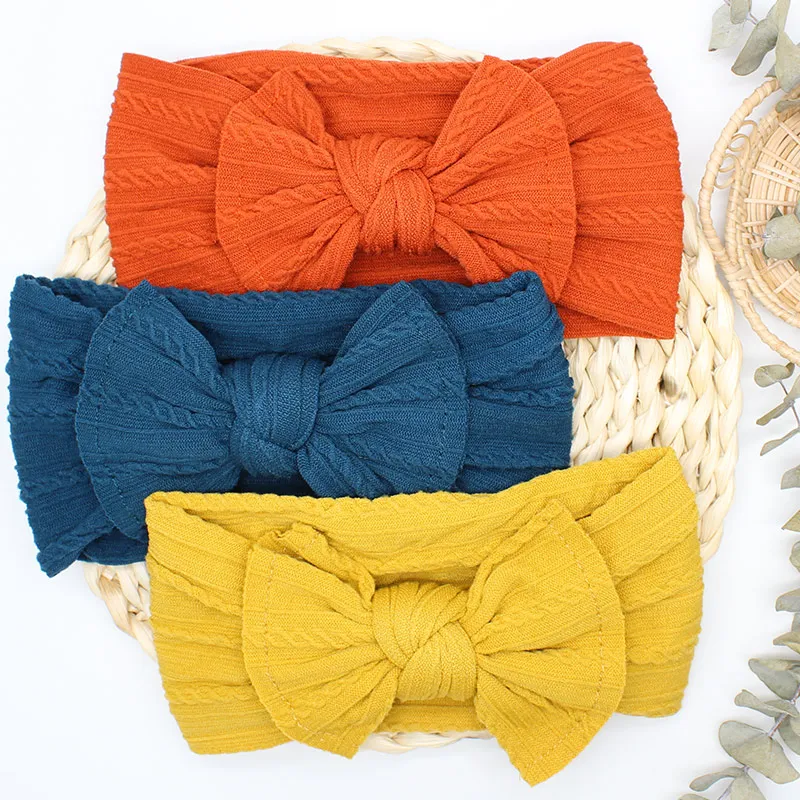 2020 New Style Wholesale Custom Newborn Girl Baby Hair Accessories hair clips Organic Big Bow Headbands In Bulk