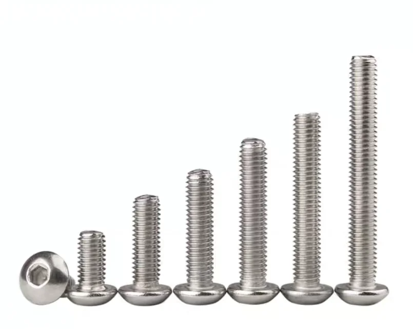 304 stainless ISO 7380  steel pan Head Hexagon Socket Screw M8 Hexagon round head screws