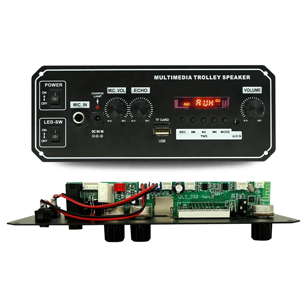 Speaker Power Amplifier MP3 Bluetooth Module MP3 Player Bluetooth Board Wire Wireless Microphone 7.4V 2x10W