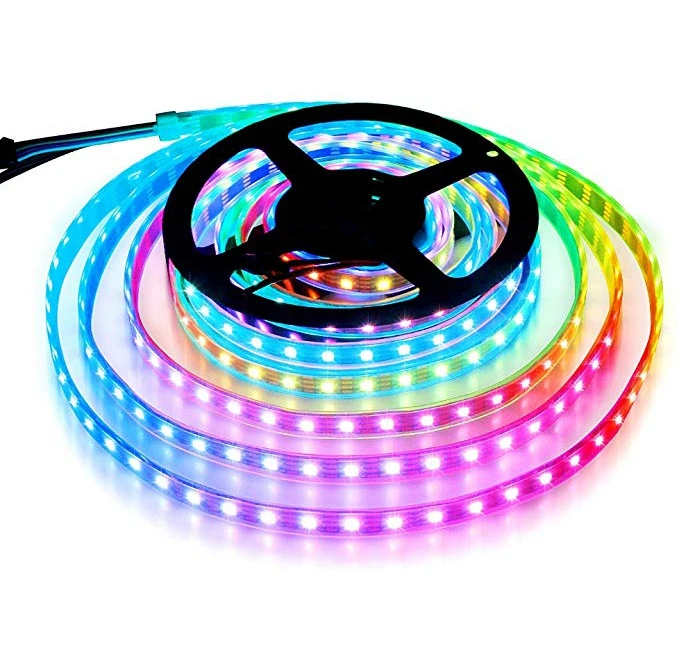 12V WS2815 LED Strip Light Pixel Strip RGB 16ft with 300 Leds PVC White IP67 4 PIN Smart Strip Lights High Quality Cheap Price