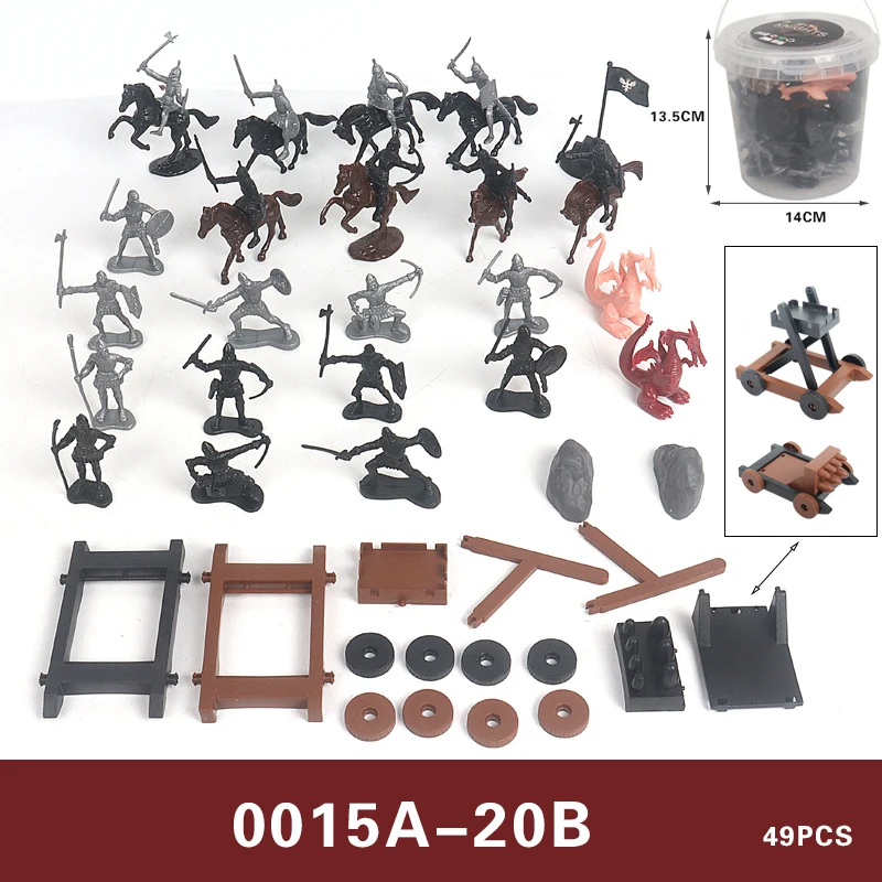 PP material Wholesale Roman Soldier Play-set 49pcs Ancient Soldier Set for Simulate siege warfare kids 3+