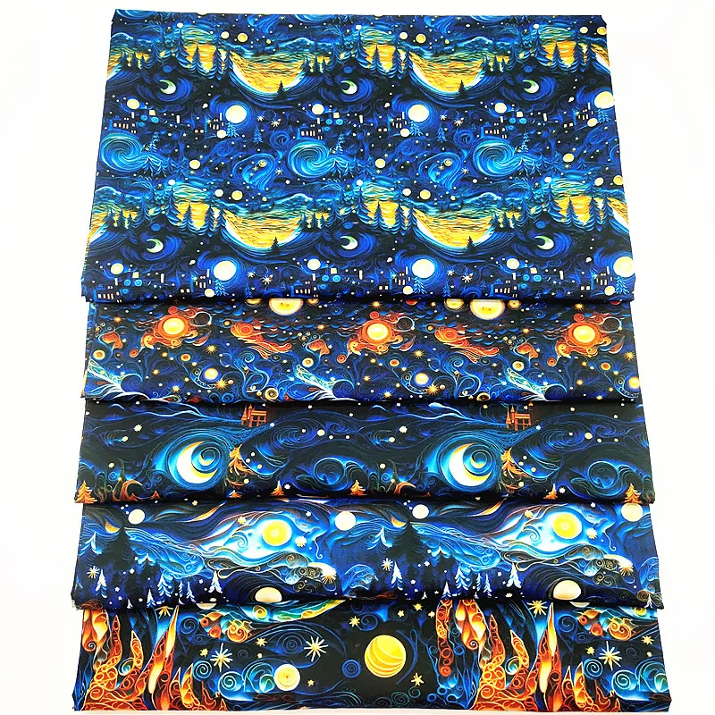 3D  embroidery Designer  printed  TC fabric polyester cotton flower  sewing quilting DIY material textile