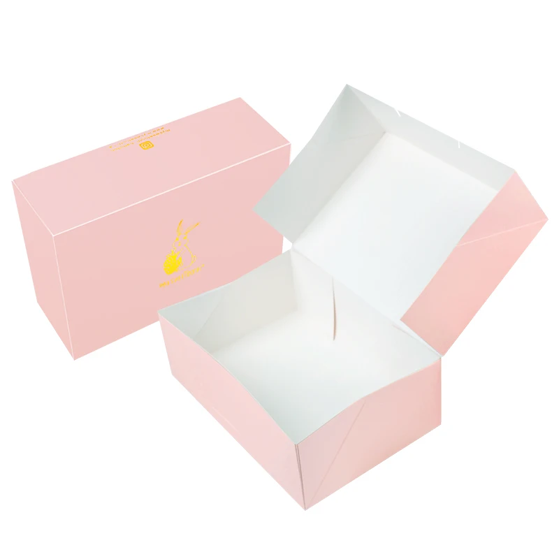 Wholesale Custom Folding Flat Cardboard Luxury Pastry Bread Cake Pink Bakery Donut Kraft Paper Boxes