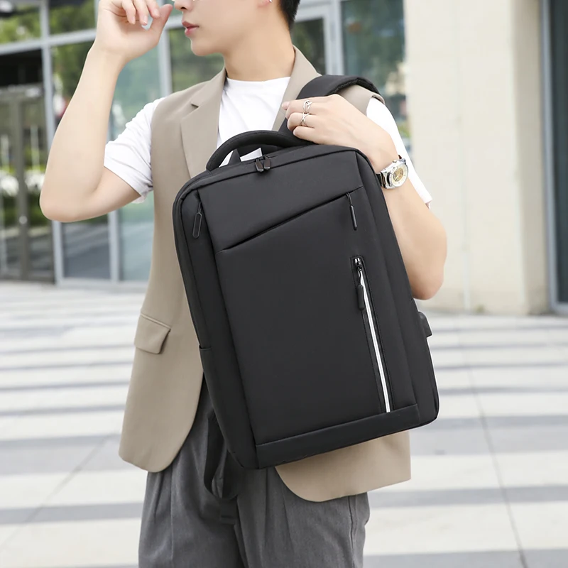 USB Charger Backpack Smart Laptop Backpack Bag Simple Custom Logo Nylon Unisex Backpack