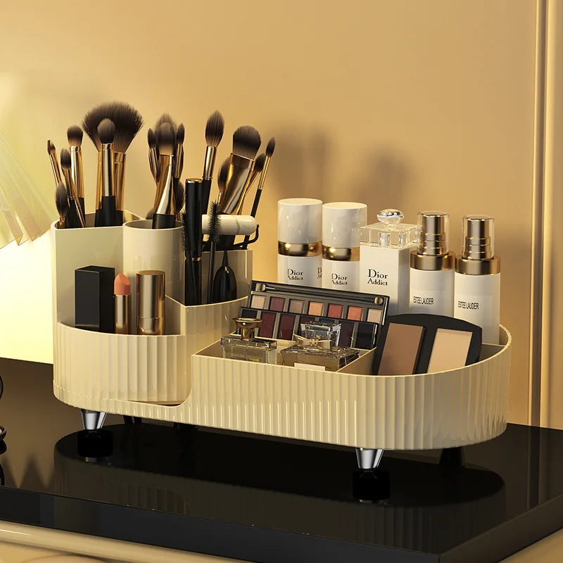 2023 New Luxury Desktop Plastic Dressing Case,Plastic Desk Cosmetic Storage Bin Makeup Organizer Box Container