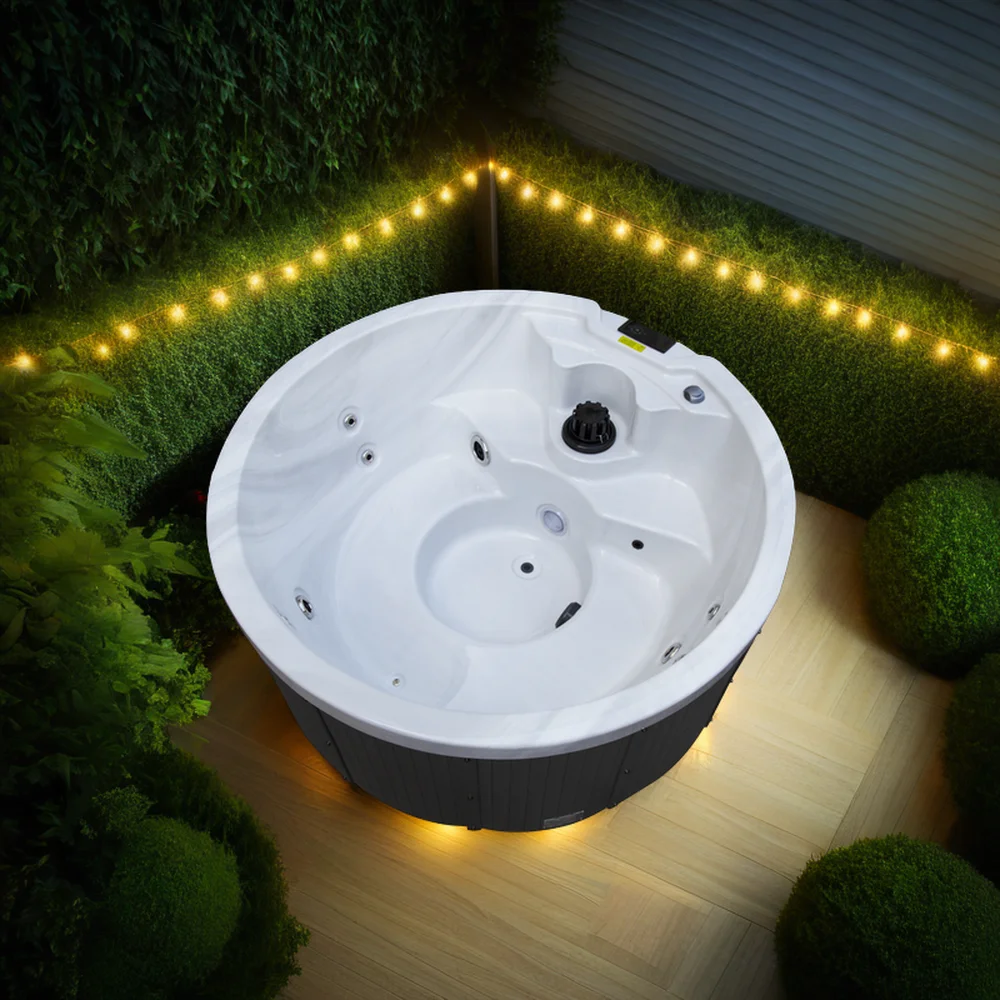 Modern Outdoor Hottub Balboa Control System White Freestanding Bathtub Portable Home Use Includes Stainless Steel Massage