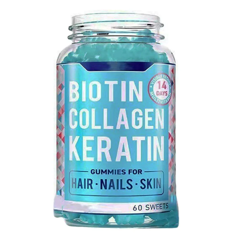 RTS Vitamin and Supplements Bear Vegan Biotin Collagen Keratin Gummies For Hair Skin Nails