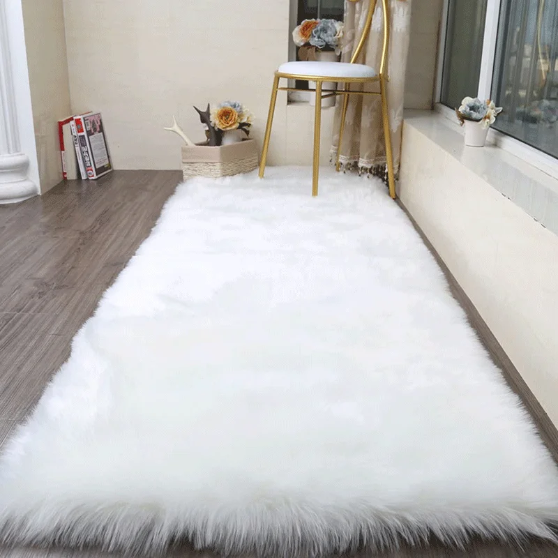 Super Soft Long haired Sheep Skin Faux Fur Carpet Rug for living room