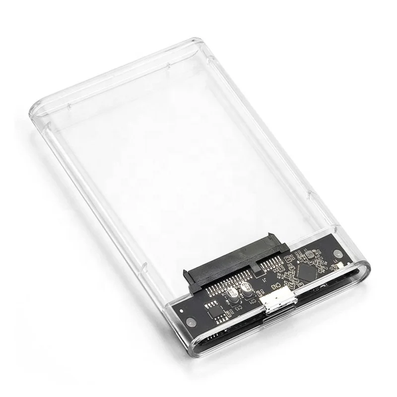 Factory Wholesale 2.5-inch External Hard Drive Case HDD SSD Enclosure Transparent Solid-state Hard Disk Case