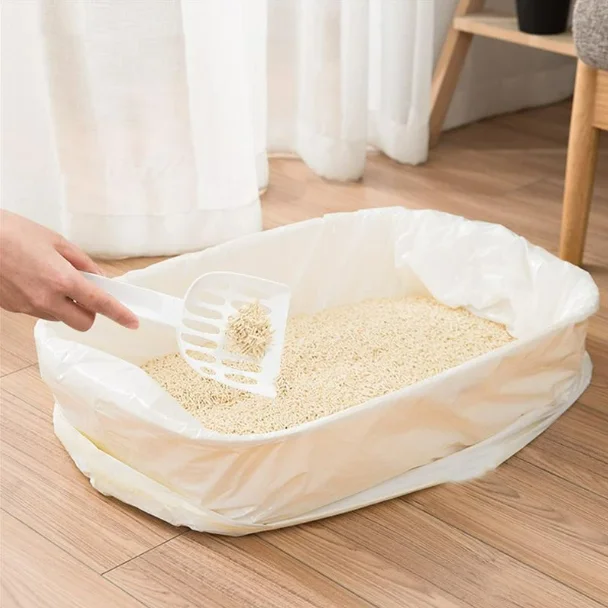Heavy-Duty Plastic Drawstring Carry Bag for Cat Litter Box for Household Cat Litter and Toilet Garbage Cleaning
