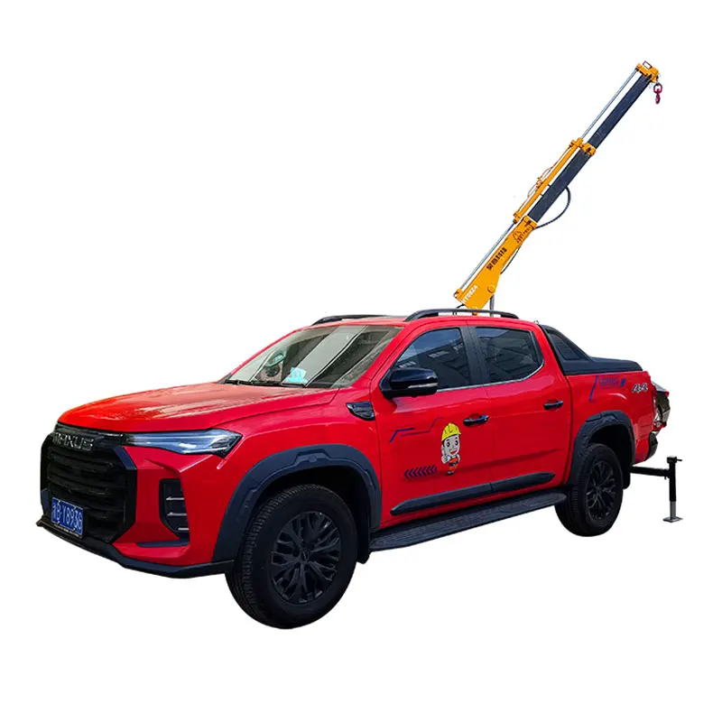 HAOY 0.8 Ton Remote Control Others With Trailer For Construction Lifting Tow Telescopic Boom Auto Self LoaderPickup Crane
