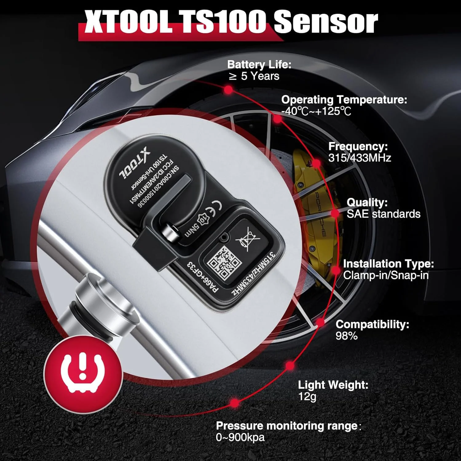 Westbay Universal Auto Parts Car TPMS Sensors Tire Pressure Monitoring Sensor for Toyota Honda Nissan Kia Hyundai Mitsubishi