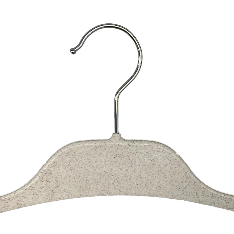 Pioneera 360 Rotary Hook Non slip Adult White Velvet Clothes Hangers with Space Saving Biodegradable Eco Wheat Straw Hanger