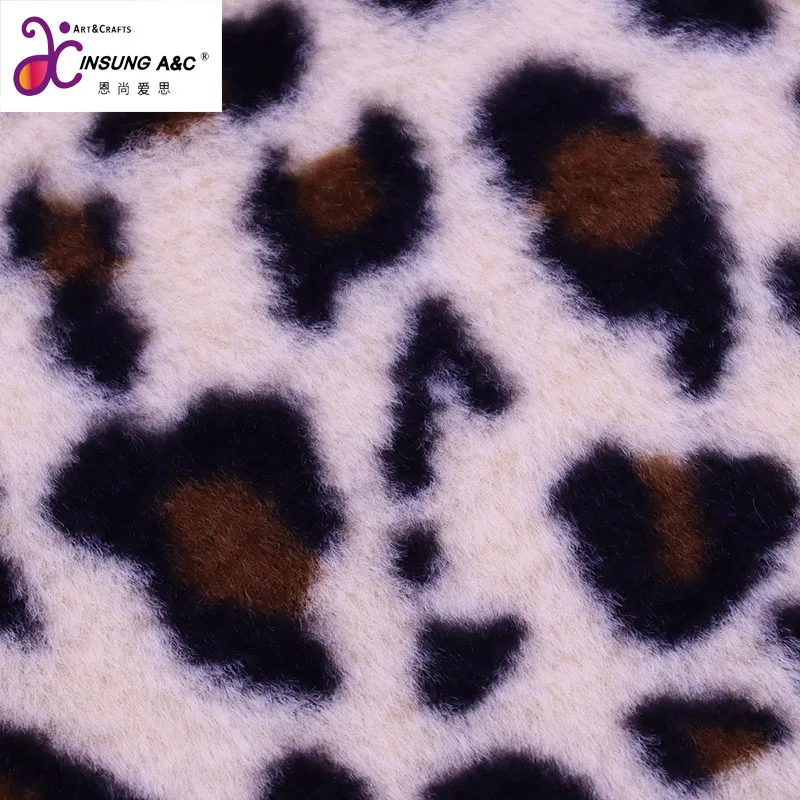 Hot Sale Eco-friendly Material 30M MOQ Fluffy  Polyester Printing Rabbit Fur For Bag
