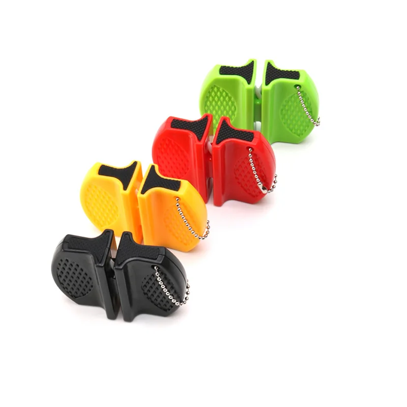 Household Small Mini Knife Sharpener Class Tungsten Ceramic Outdoor Portable Double Sided Knife Sharpener Kitchen Gadgets