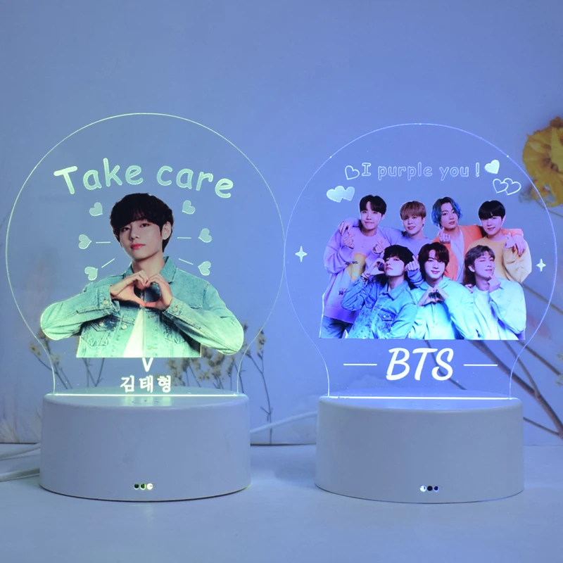 Trending Products 2023 New Arrivals K-pop Merchandise 3D Acrylic Night Light Kpop Table Lamp Custom Logo Desk Lighting