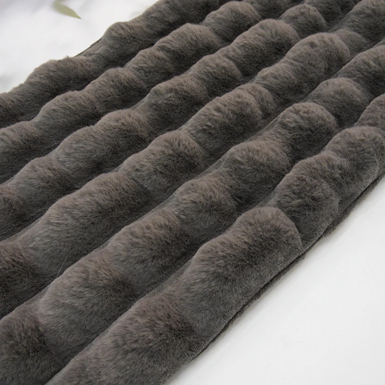 Tie Dyed Solid Color  Pompom Stretch Fleece Plush 100 Polyester Spandex Faux Rabbit Fur Fabric