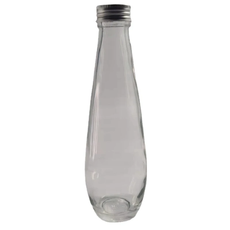 Portable Conical Small 100ml 180ml Liquor Vodka Spirit Red Wine Glass Bottle beverage Juice Drink Bottle With  Aluminum Lid