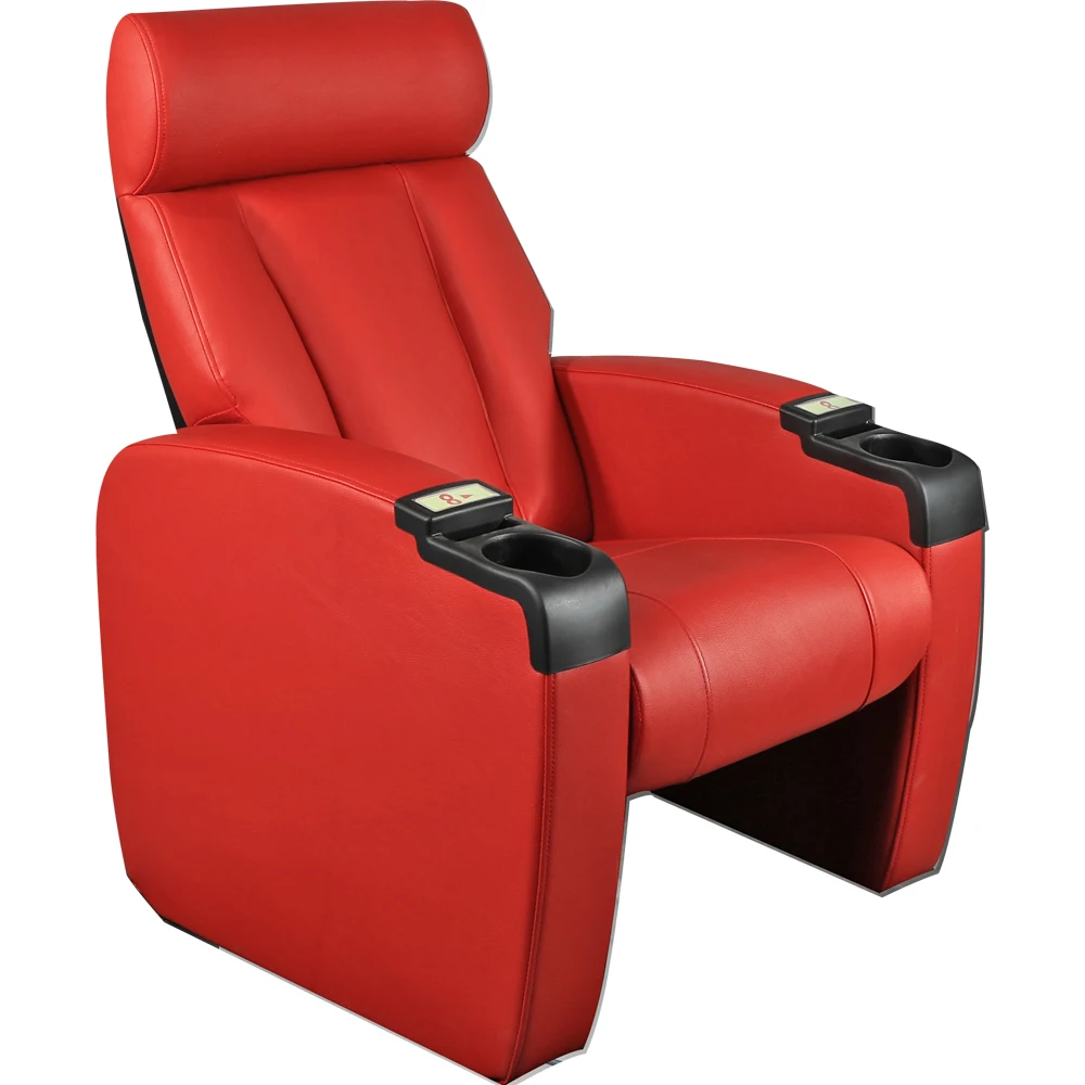 modern custom leather movie theater seat cinema chair Comfortable Sofa with cup holder