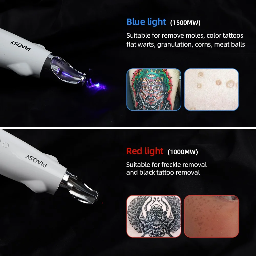 blue & red light laser picosecond pen 9+9 mode power upgrade washing tattoo laser machine wart remover
