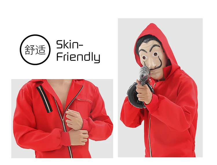 Money Heist costume La Casa De Papel Halloween Party Cosplay Paper House Salvador for Men Women Adult Unisex