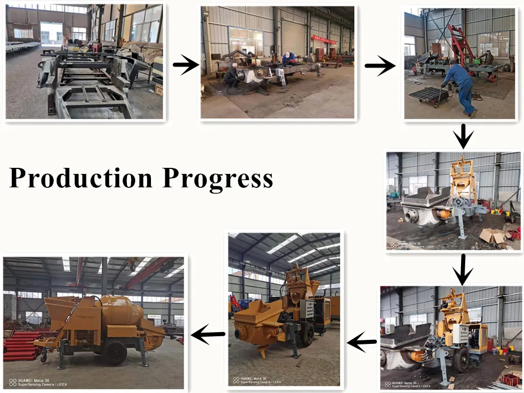 self loading cement mixing diesel driven concrete mixer with pump/portable concrete pump and mixer for concrete conveying